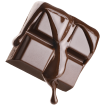 Chocolate pastry flavor icon - square of chocolate with chocolate sauce dripping down it.