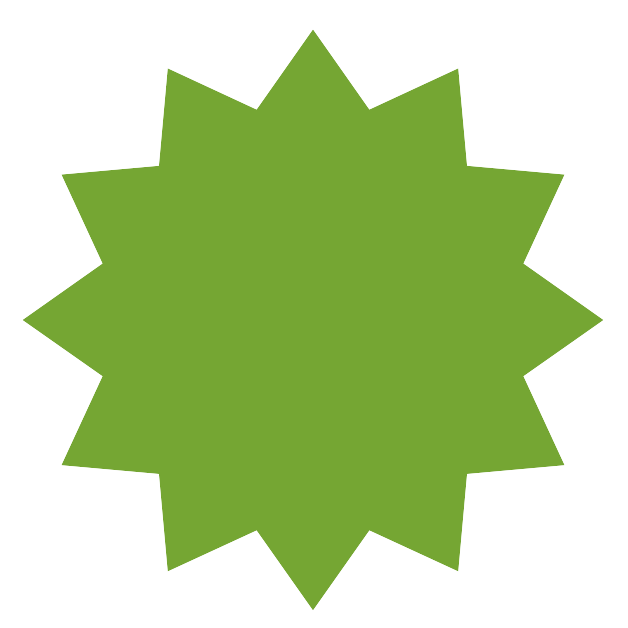 Green multi-pointed star